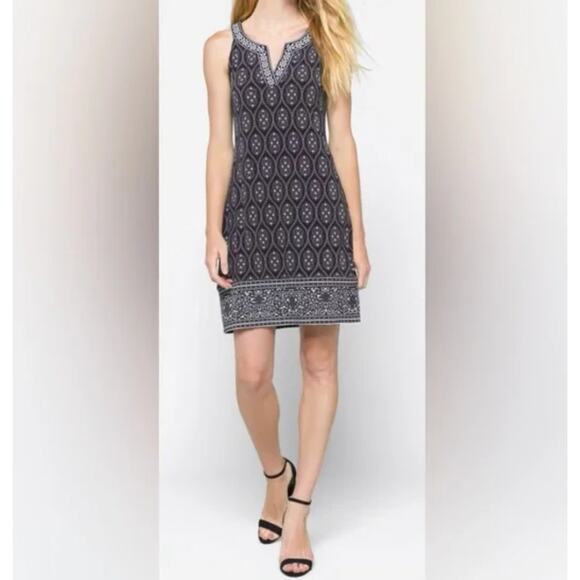 New! MAGNOLIA GRACE Stitch Fix Alhambra Embroidered‎ Trim Knit Dress size L - Picture 1 of 16